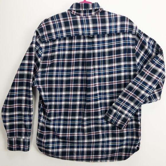 JACHS Long Sleeve Button-Up Shirt Flannel, dual chest pockets, casual workwear - Picture 11 of 13